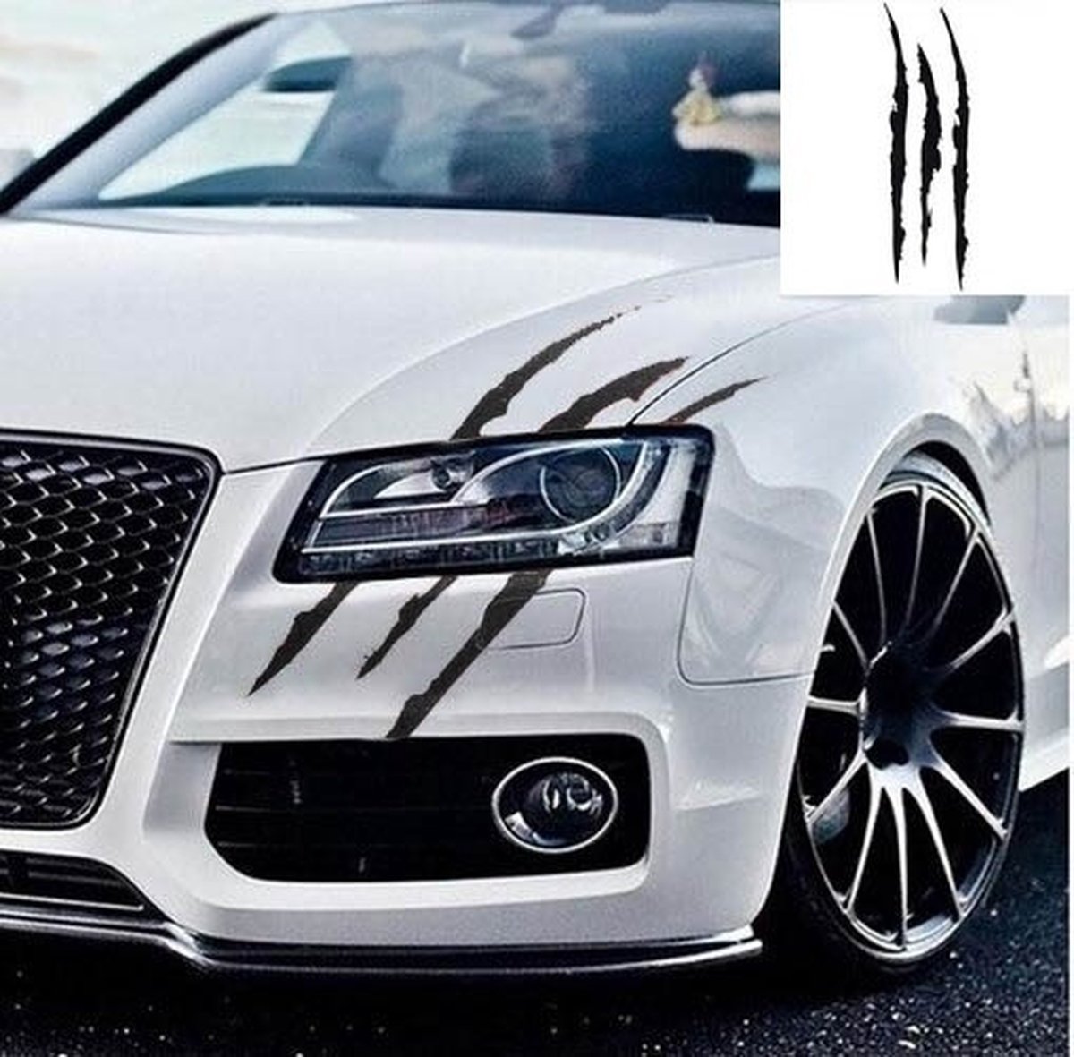 VCTparts® Monster Klauw Kras Strepen Sticker zwart