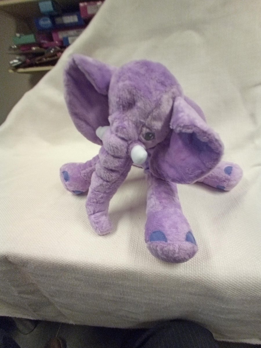 Knuffel olifant, 40 cm  kleur: paars super zacht en super lief  - origineel cadeau -  knuffeldier