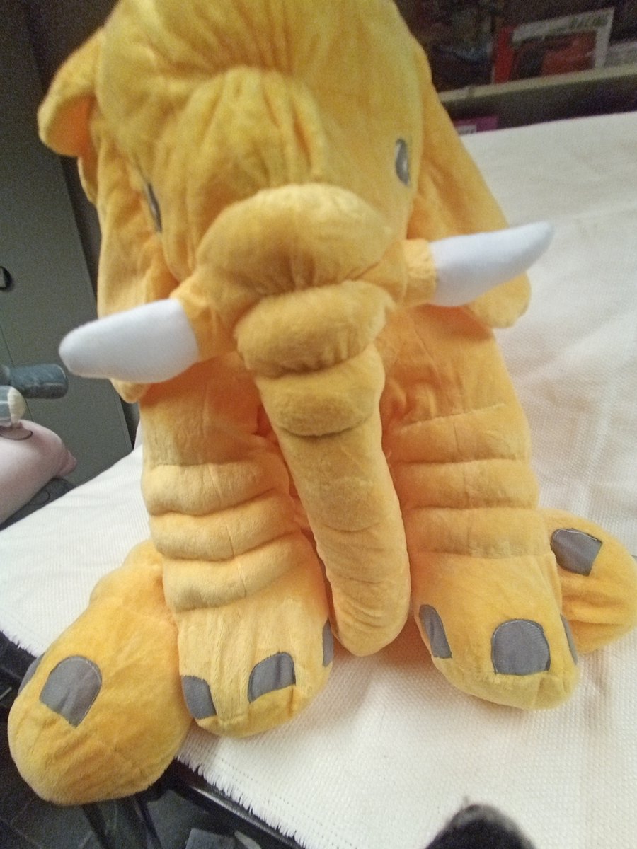 Nieuw Knuffel olifant, 65 cm + dekentje - 3 in 1 kleur: geel + deken  Nieuw! Nu met extra dekentje! -  super zacht en super lief XXL! - origineel cadeau - kussen + knuffeldier+dekentje