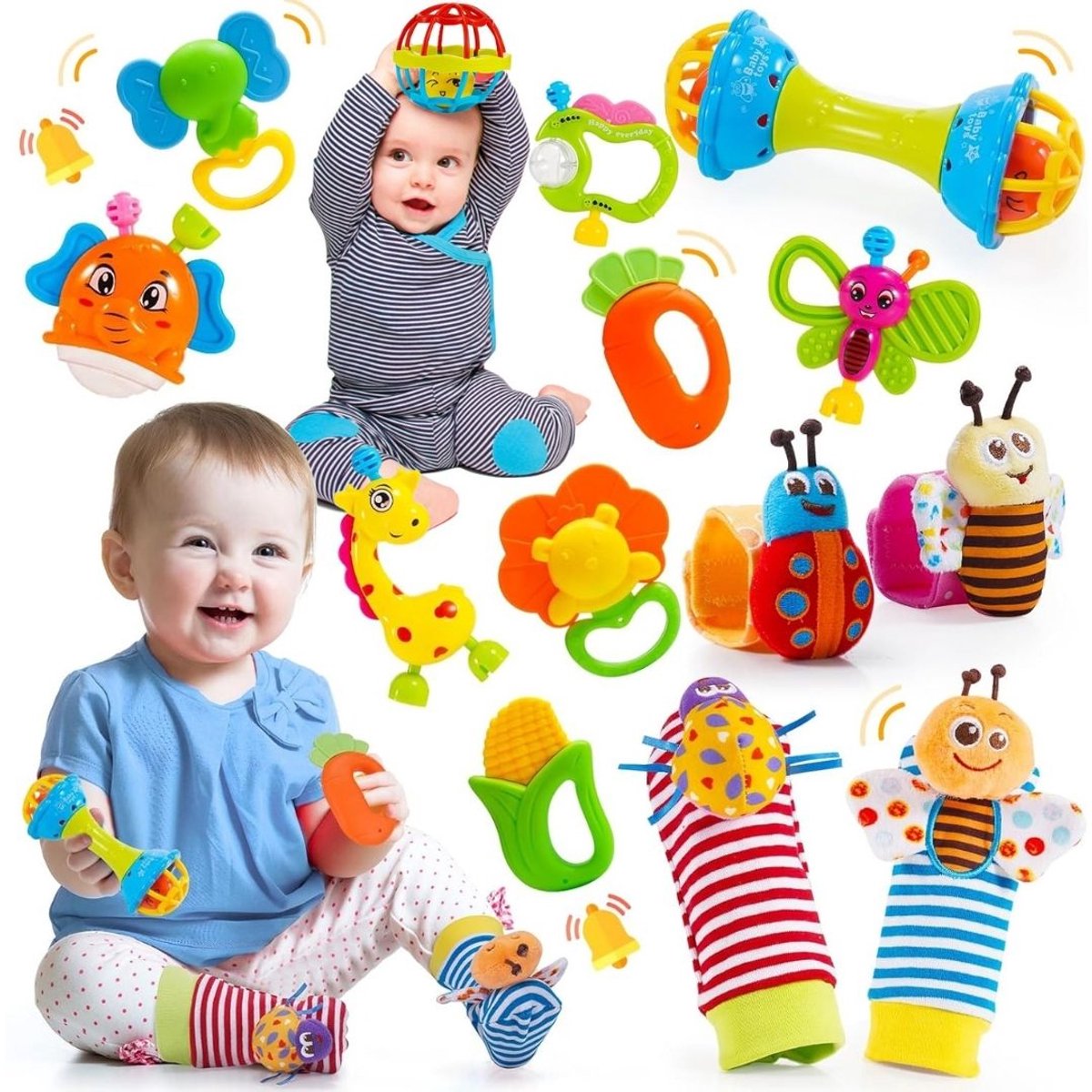 VELTRR® Baby Speelgoed 0 Jaar - Kinderspeelgoed 6 Maanden - Multicolor