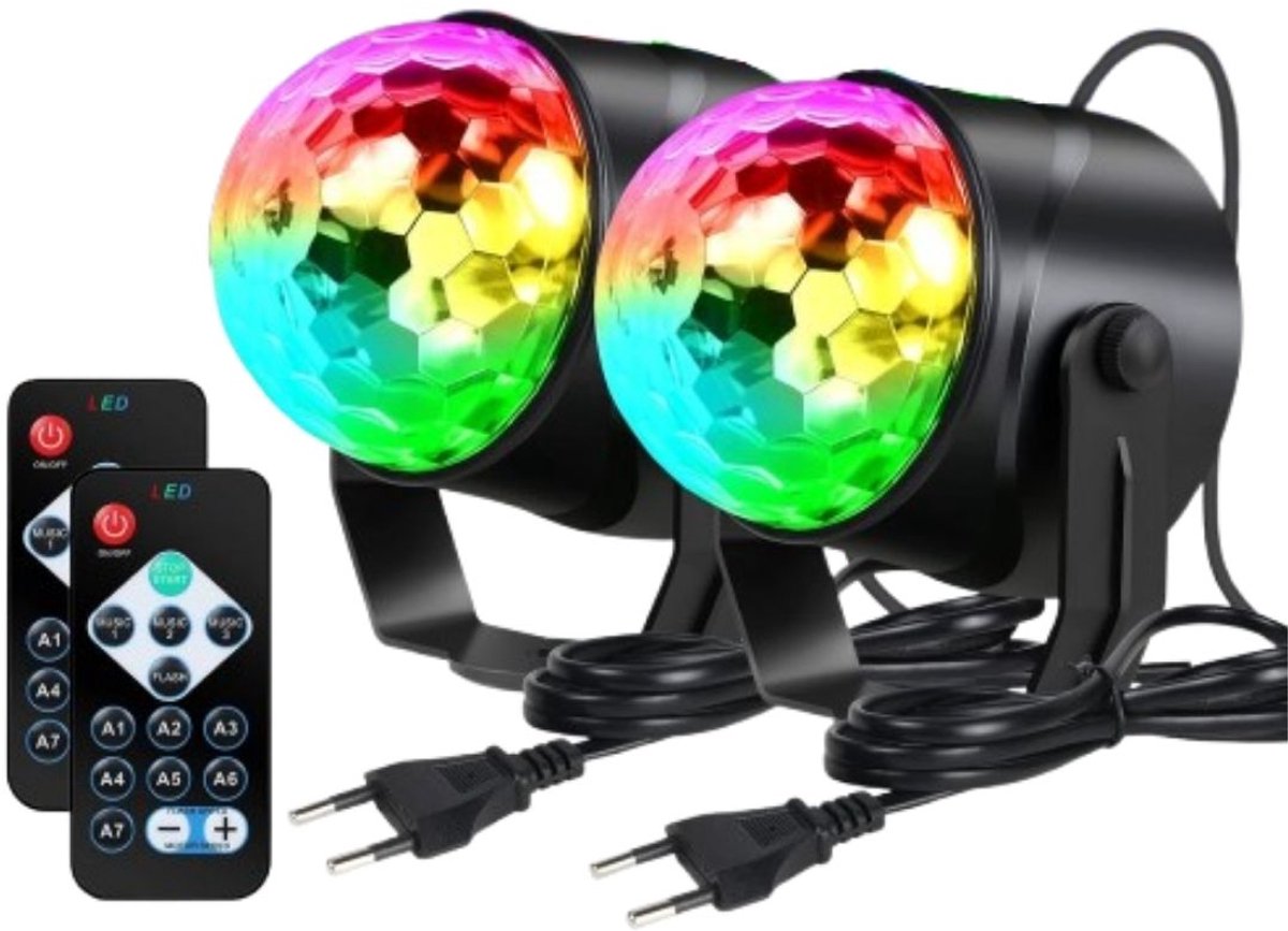 VELTRR® Discolamp Kinderen - Discobal - Feestverlichting met Afstandsbediening - Zwart