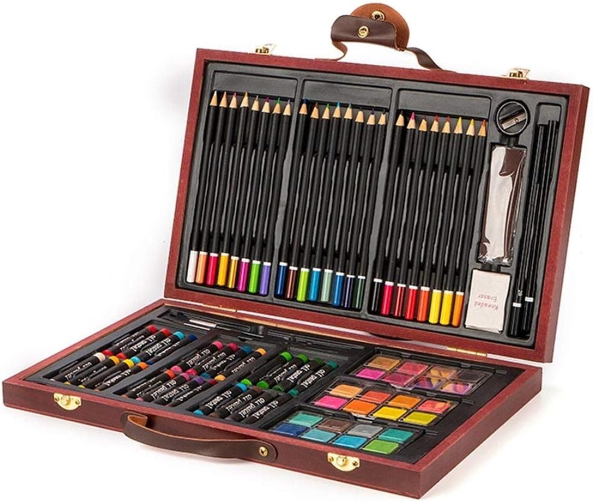 VELTRR® Tekenkoffer Kinderen - Tekendoos - Kleurpotloden - Stiften
