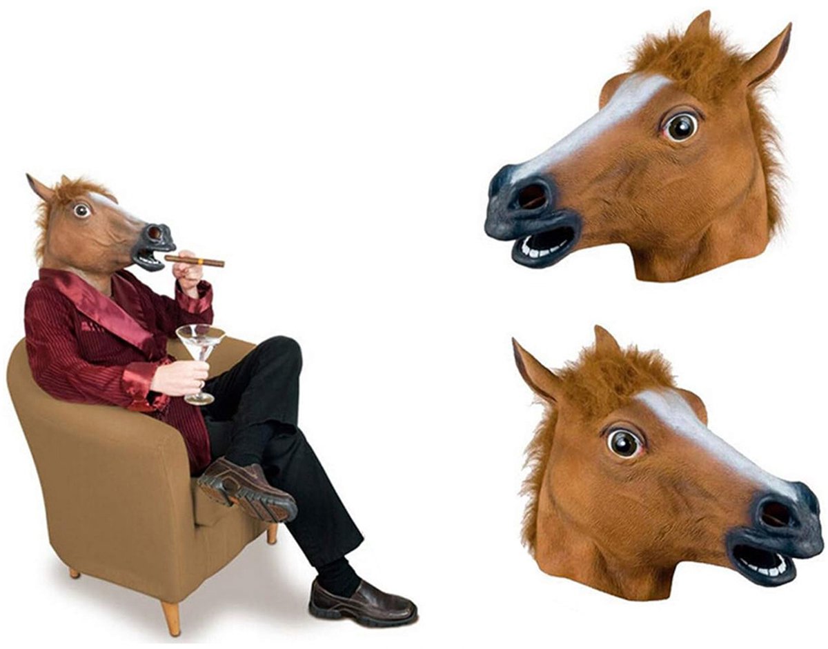 Crazy Horse Mask Paardenmasker - Flexibele Paardenhoofd - Masker - Paardenkop - Paard Masker