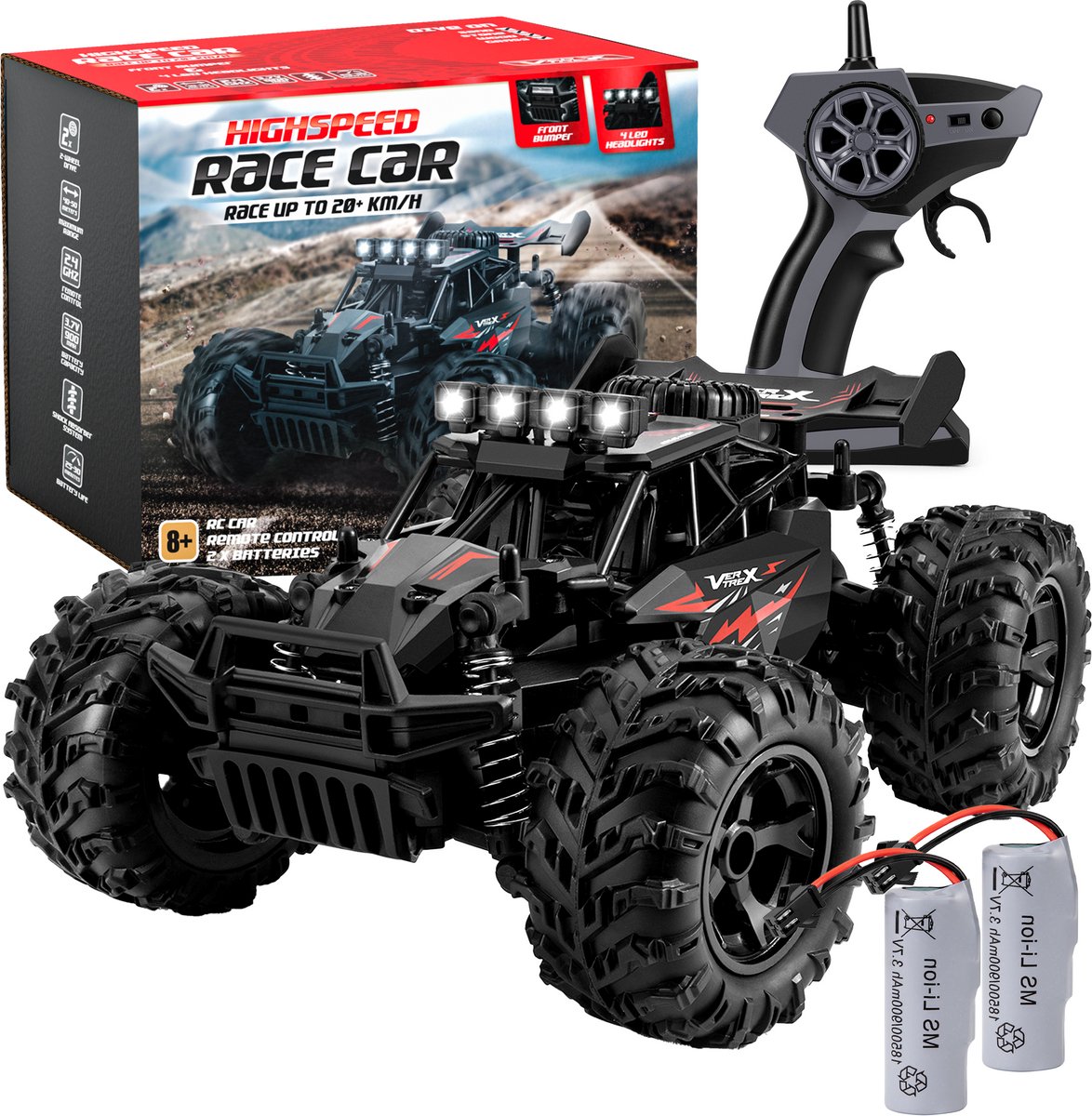 Vertrex Turbo V12 RC Bestuurbare Auto - Afstandsbestuurbare Race Speelgoed - Volwassenen & Jongens - voor Buiten - Radiografisch Afstandbestuurbaar