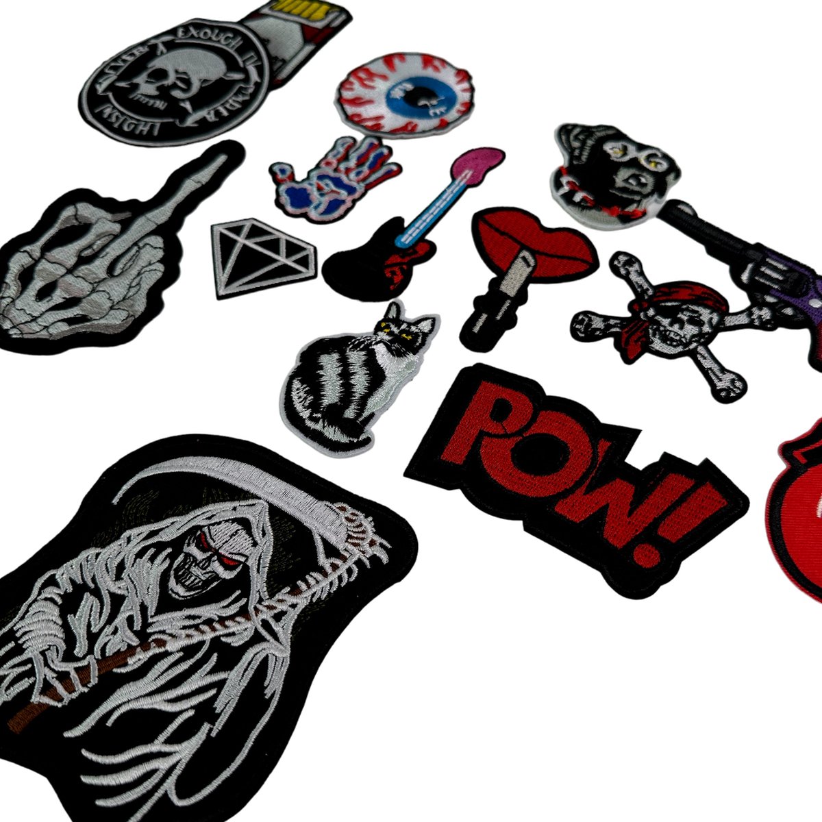 VETPW 15 stuks geassorteerde cool ontwerp opstrijkbare patches, naaien patches borduurwerk applicatie reparatie stickers voor kleding, shirts, rugzakken, jassen, jeans, hoeden, reparatie het gat