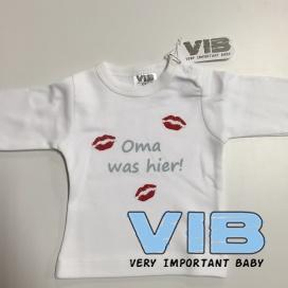 VIB® - Baby T-Shirt Oma was hier (Wit)-(3-6 mnd) - Babykleertjes - Baby cadeau - zwangerschap aankondiging - geboorte cadeau