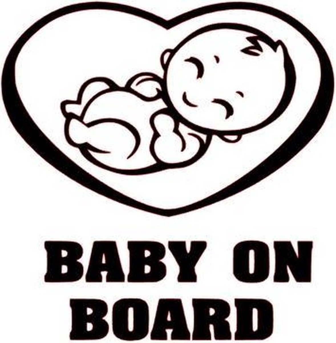 Baby on board auto stickers - Laptop sticker - Auto accessories - Sticker volwassenen - 12 x 12 cm Zwart - VS-0132Z