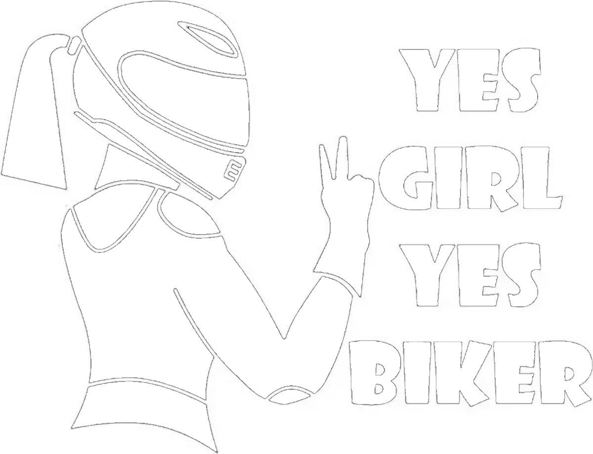 Yes Girl Yes Biker sticker - Auto stickers - Laptop sticker - Auto accessories - Sticker volwassenen - 15 x 12 cm Wit