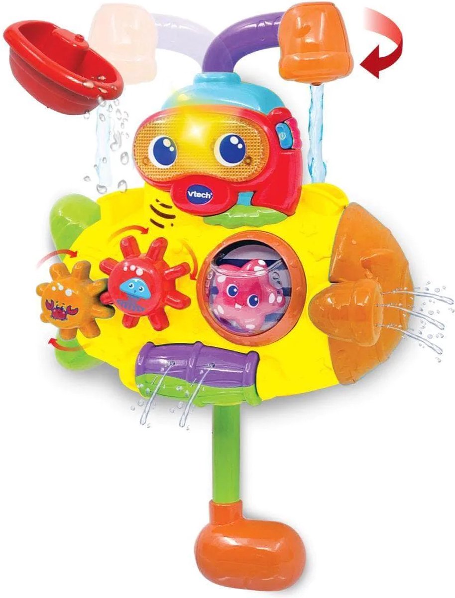 VTech Splashtime-onderzeeër, kinderbadspeelgoed, interactief babyspeelgoed met muzikale functies, badkameraccessoires voor kinderen, speelgoed voor jongens en meisjes van 1, 2, 3, 4 en 5 jaar oud