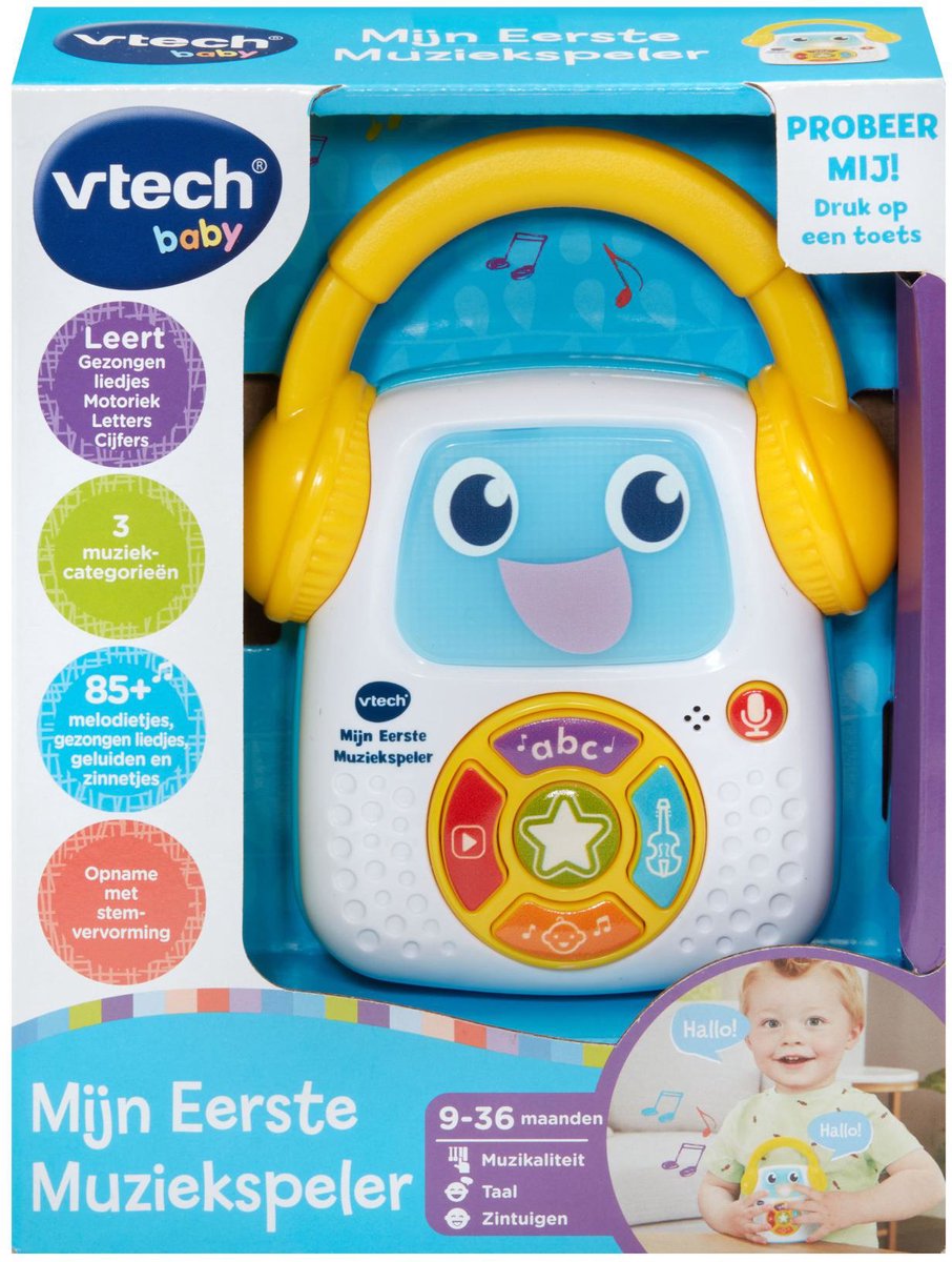 Vtech Baby Mijn Eerste Muziekspeler - Interactief Speelgoed - Incl. 23 Melodietjes & 9 Gezonden Liedjes - Cadeau - Vanaf 9 Maanden