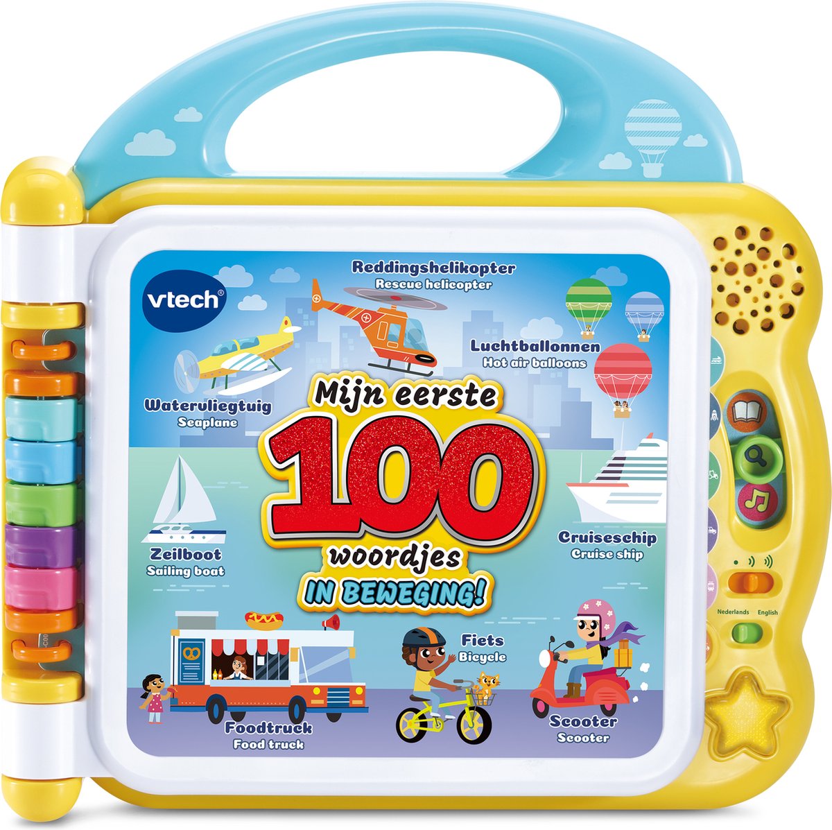 Vtech Mijn eerste 100 Woordjes In Beweging NL-EN - Ontdekken & Verkennen - Taalontwikkeling - Nederlands en Engels Gesproken - Vanaf 1.5 Jaar