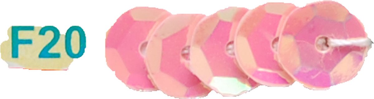 Pailletten flat pastel 6mm 450g roze