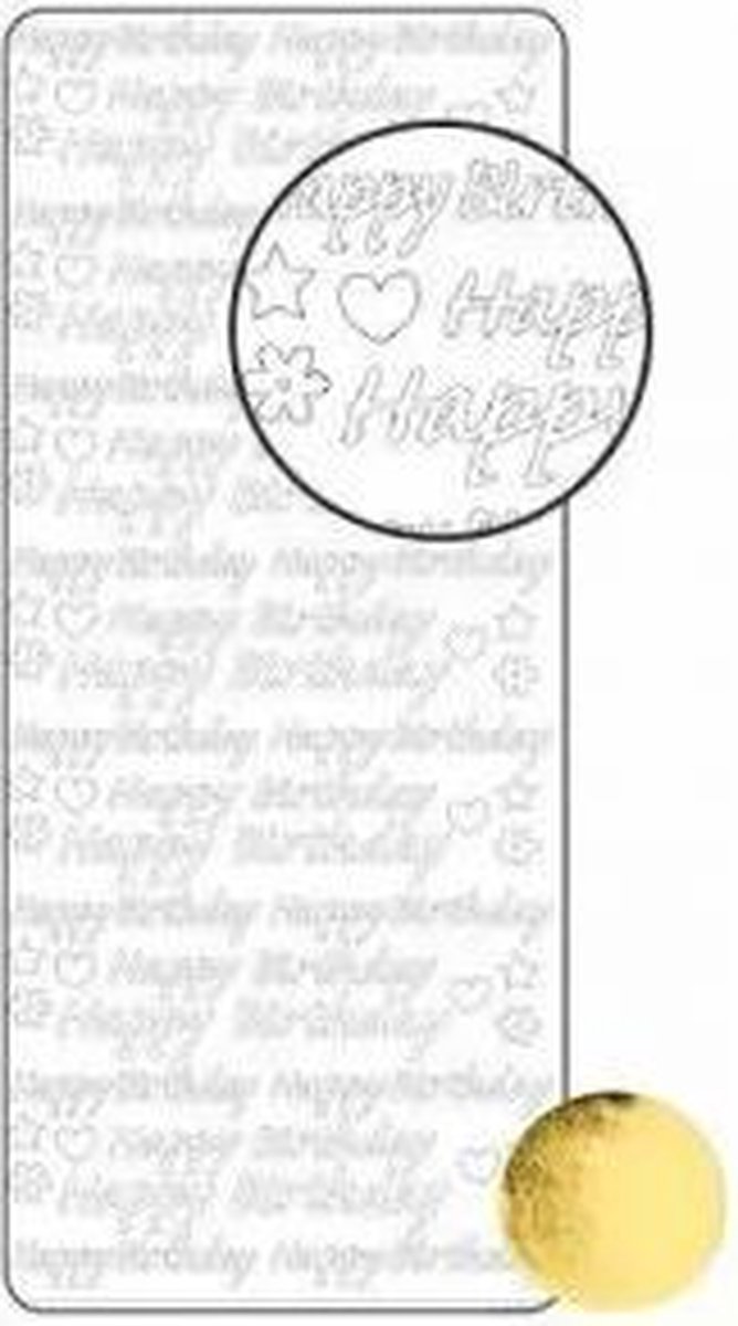 Sticker 10x23cm x10 goud 