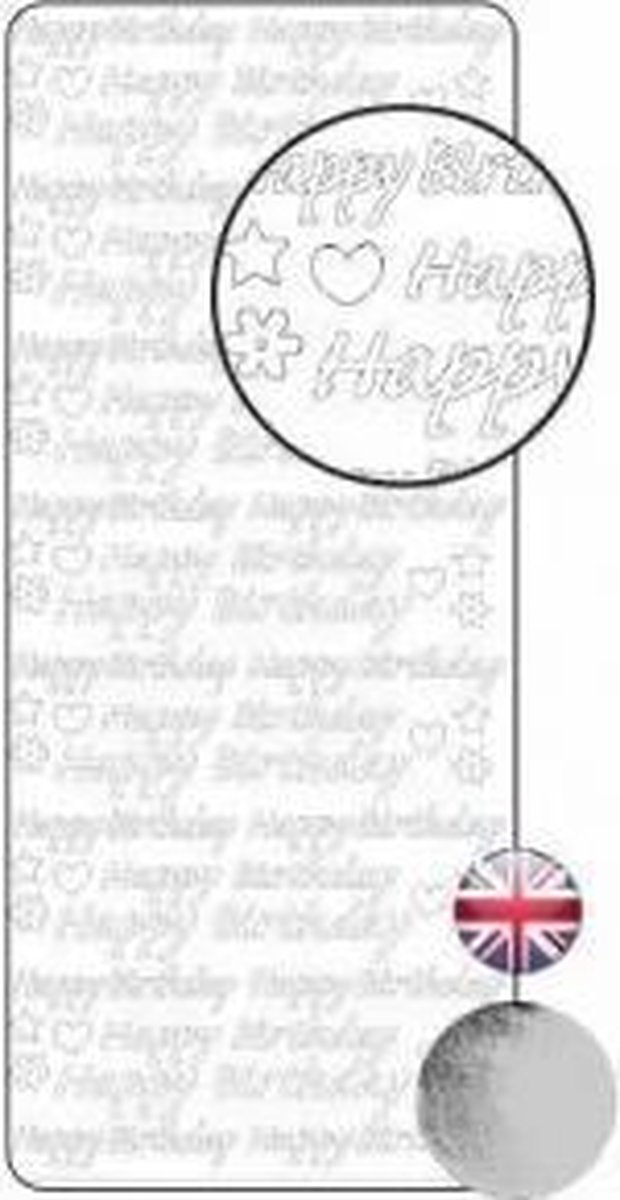 Sticker 10x23cm x10 zilver 