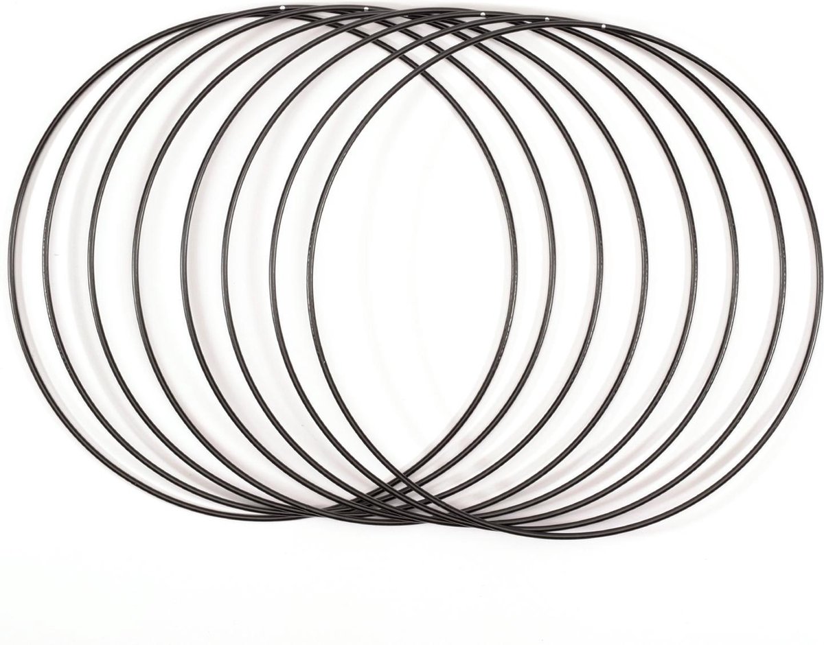 Vaessen Creative - Metalen ringen set - Zwart - 25cm x 3mm - 8st
