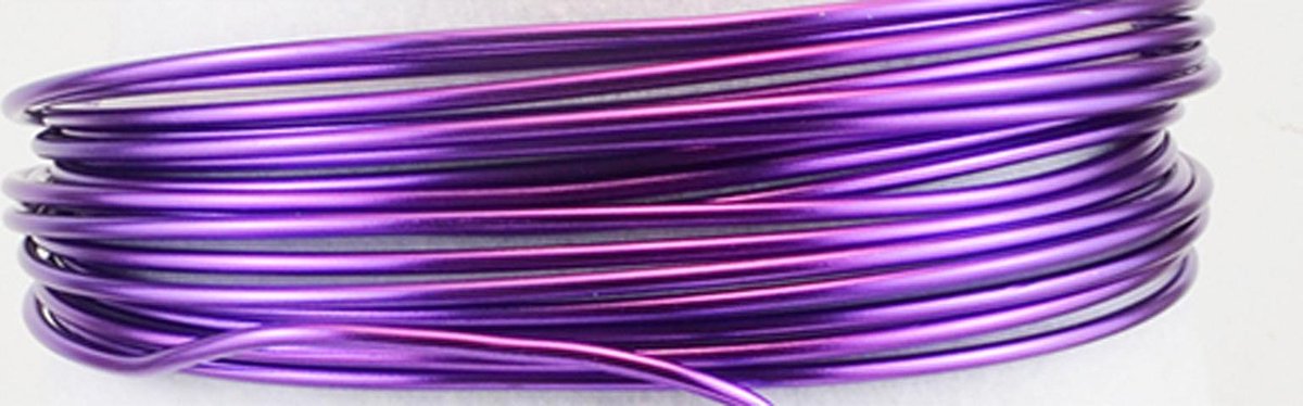   Aluminium Draad - 3mm - ±26m - 500g - Lila