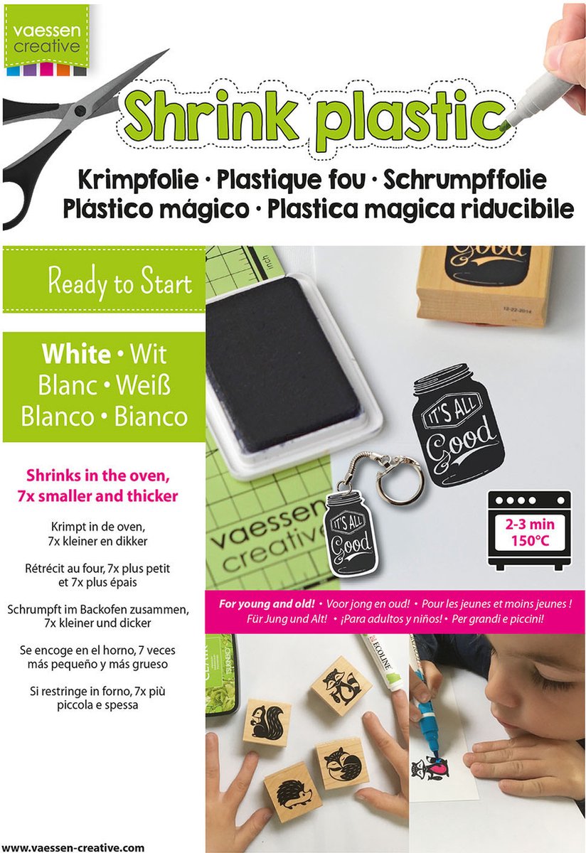 Vaessen Creative -Krimpfolie A4 Wit 250stuks