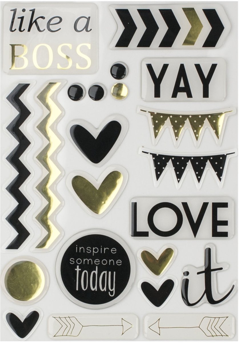 Vaessen Creative Love It epoxy stickers A5