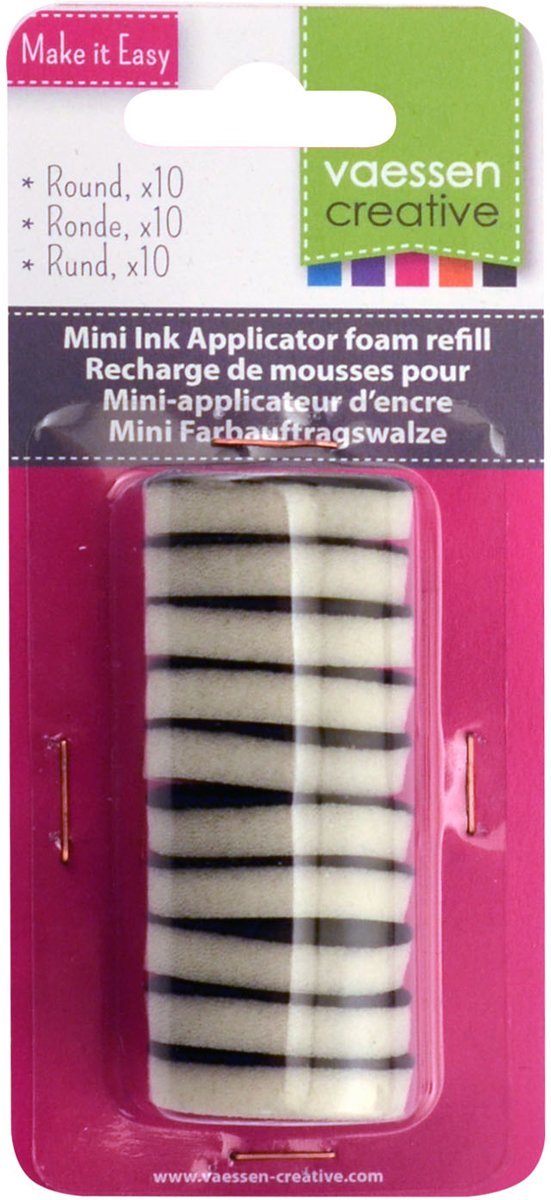 Vaessen Creative Mini Ink Applicator Reserve Foam Opzetstukjes, Rond, 10 stuks
