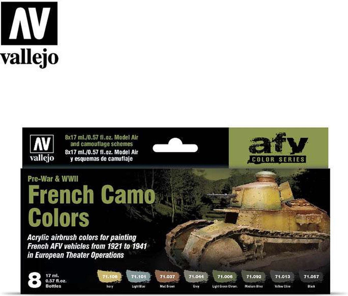 Vallejo 71644 French Camo Colors Pre-War & WWII - Acryl Set Verf set