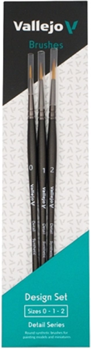 Vallejo B02991 Designer Set - Brushes - Size 0 - 1 - 2 Pense(e)l(en)