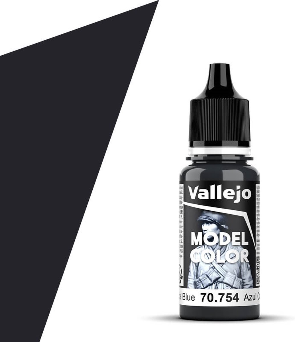 Vallejo Hobbyverf Acrylverf - 70754 Model Color - Continental Blue - Acryl - Verf flesje - 18 ml
