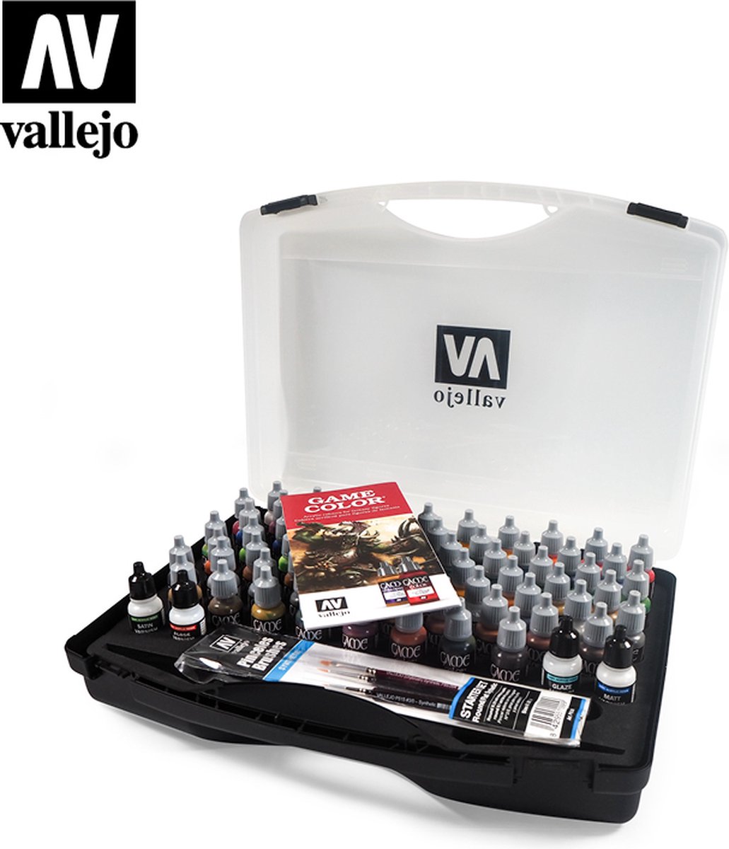 Vallejo val 70172 Game Color: Case met 72 kleuren + 3 brushes (Vallejo)