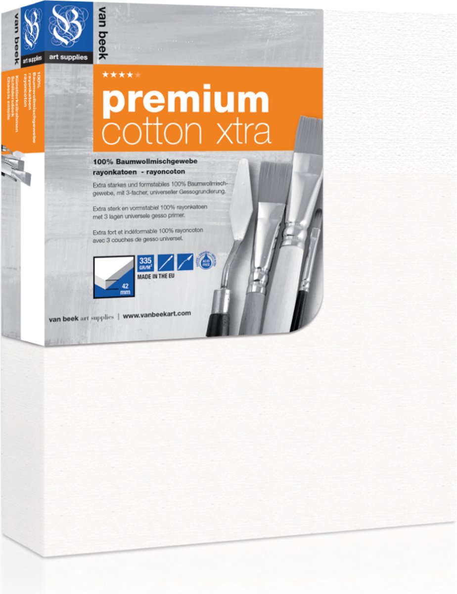 Van Beek Schildersdoek - 100% Katoen - Canvas - Schilderdoek - Premium Kwaliteit - 40x40 cm - 42 mm