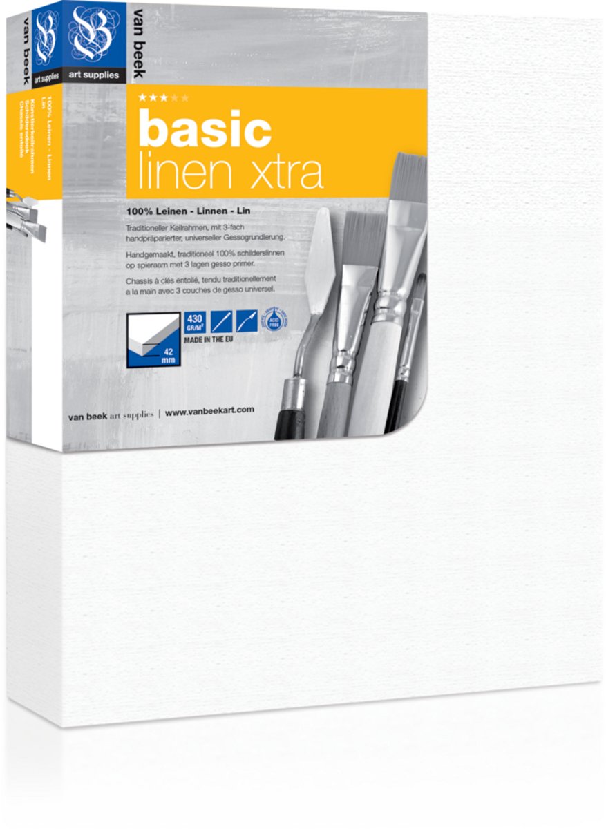 Van Beek Schildersdoek Groot - 100% Katoen - Canvas - 30x80 cm - 42mm - 335g/m2