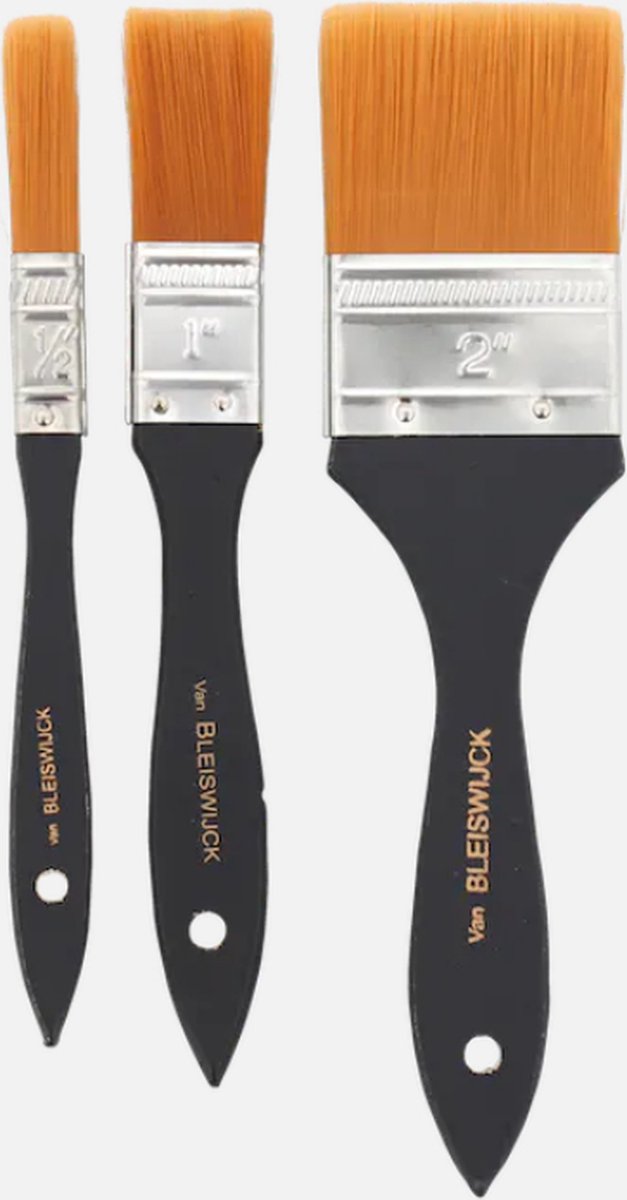 Van Bleiswijck Penselen set 3 stuks verschilende maat gecertificeerd hout FSC verantwoord hout