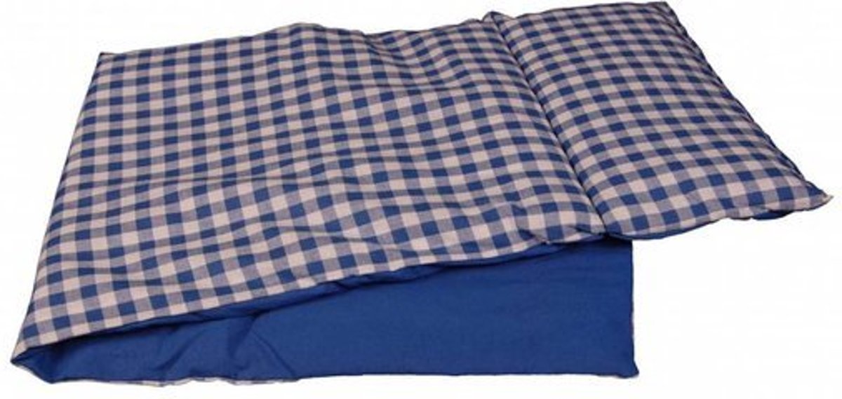   - Bedbekleding poppenwagen - Blauw geruit