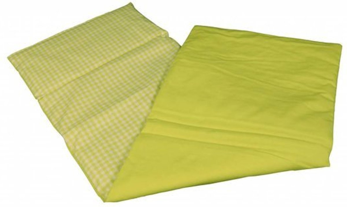   - Bedbekleding poppenwagen - Limegroen geruit