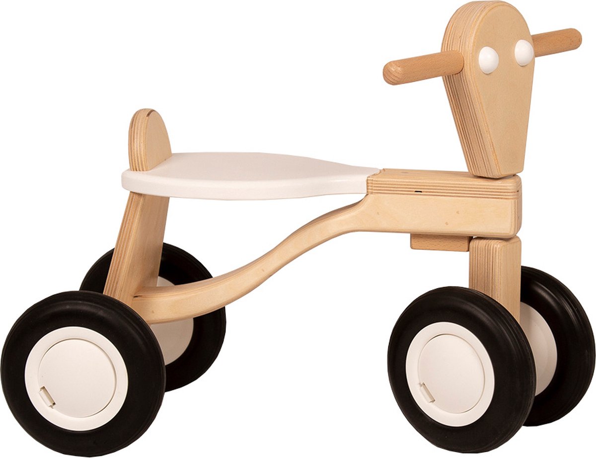Van Dijk Toys Loopfiets Junior 26 Cm Berkenhout Naturel/wit