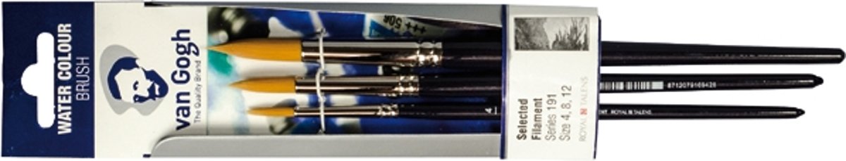 Penselen set serie 191 nrs 4-8-12 FSC aquarel