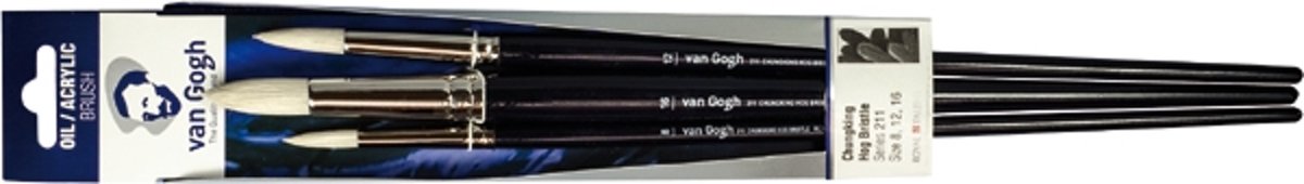 Penselen set serie 211 nrs 8-12-16 FSC olieverf acrylverf