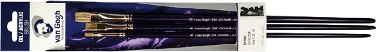 Penselen set serie 234 nrs 4-8-12 FSC olieverf acrylverf aquarel