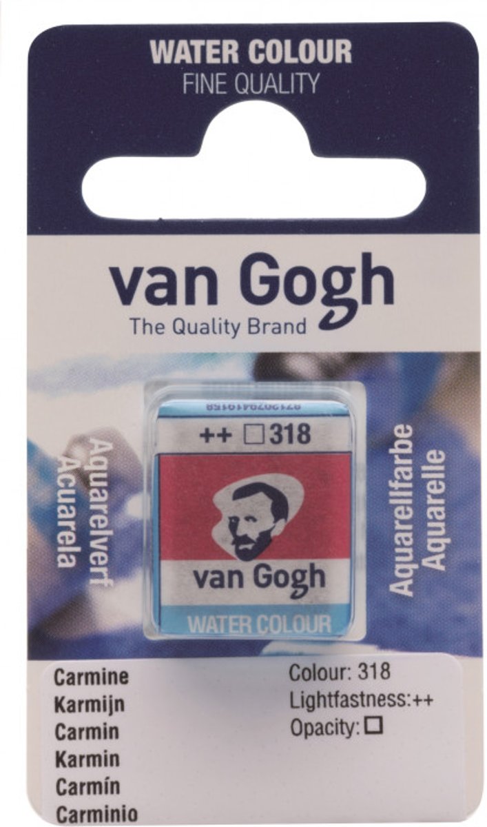 van Gogh water colour napje Carmine (318)