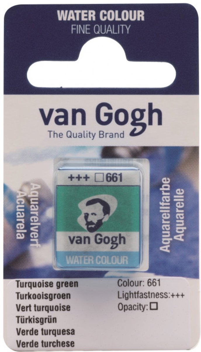 van Gogh water colour napje Turquoise Green (661)