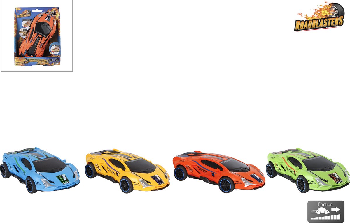 Roadblasters drift auto frictie 4ass 16cm.