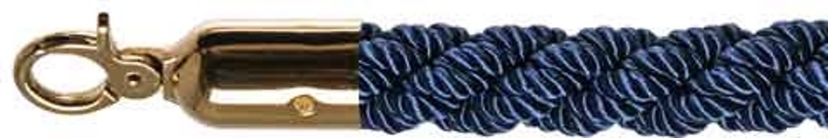 Afzetkoord - Luxe - RVS-sluiting messing - Blauw
