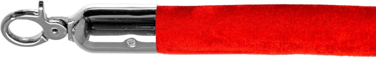 Afzetkoord - Velours - RVS-sluiting messing - Fris rood
