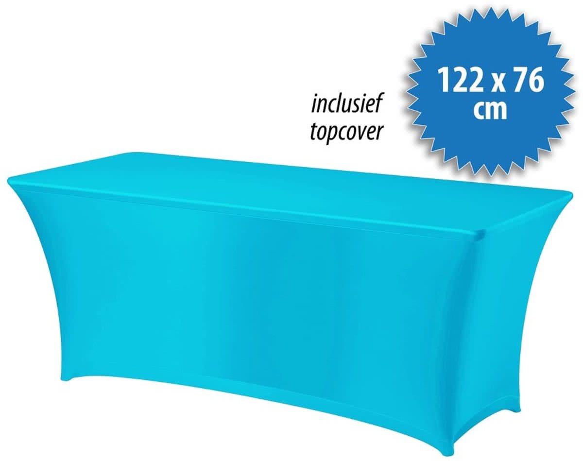 Tafelrok Stretch Incl. topcover 122 bij 76 cm, turkoois