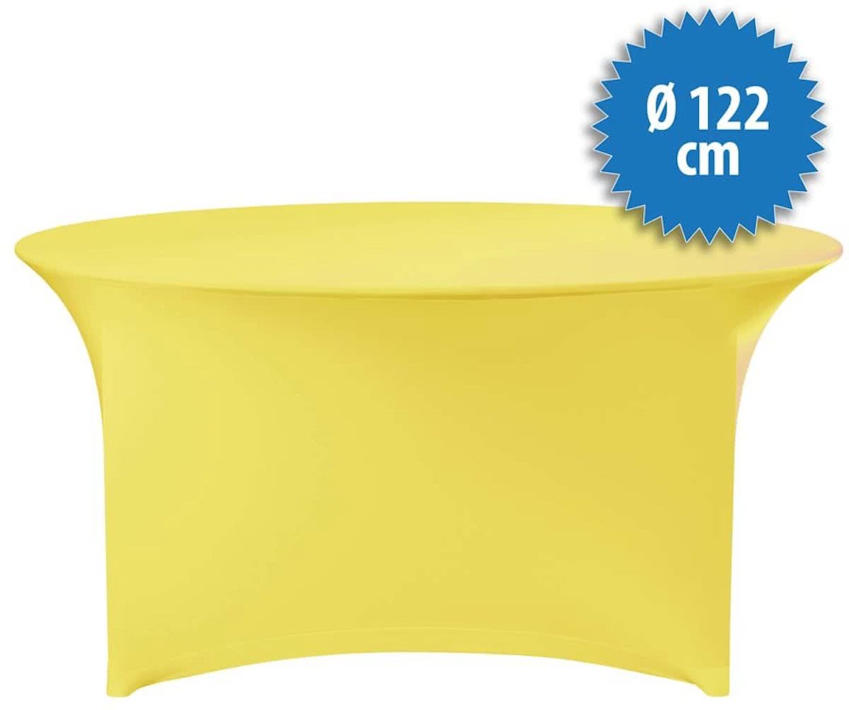 Tafelrok Stretch incl. topcover Ø122, kleur geel