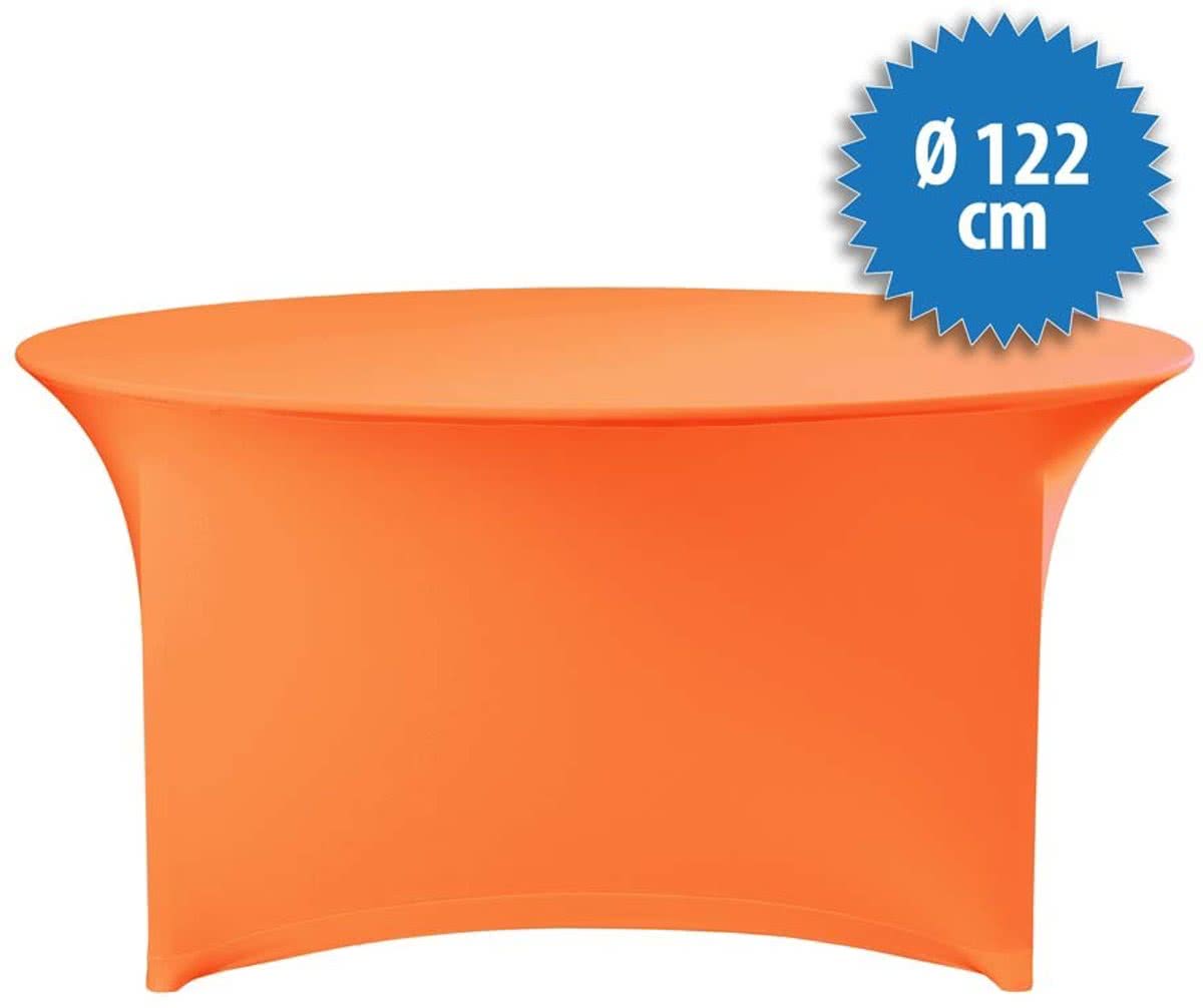 Tafelrok Stretch incl. topcover Ø122, kleur oranje