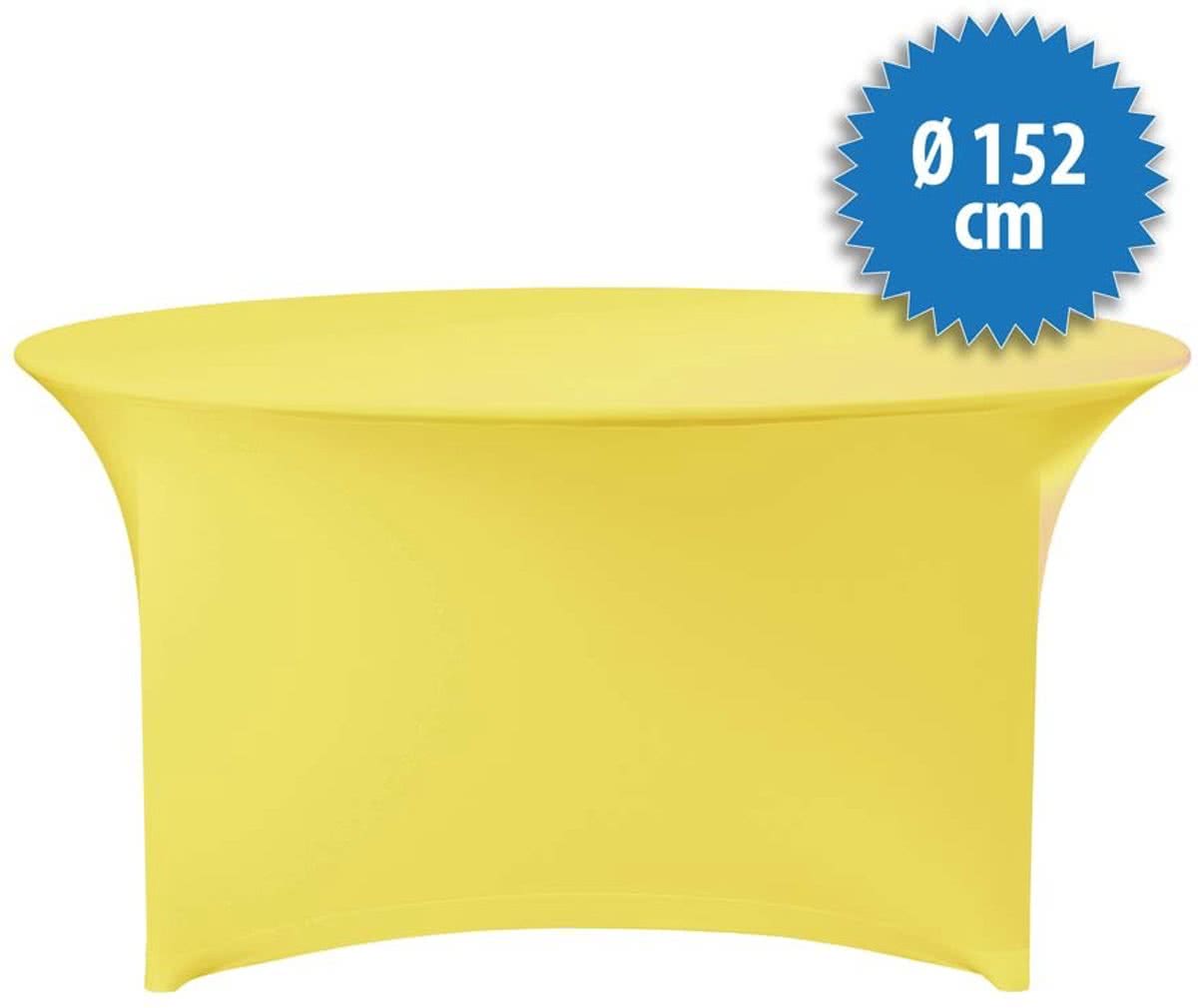 Tafelrok Stretch Ø 152 cm incl. topcover, kleur geel
