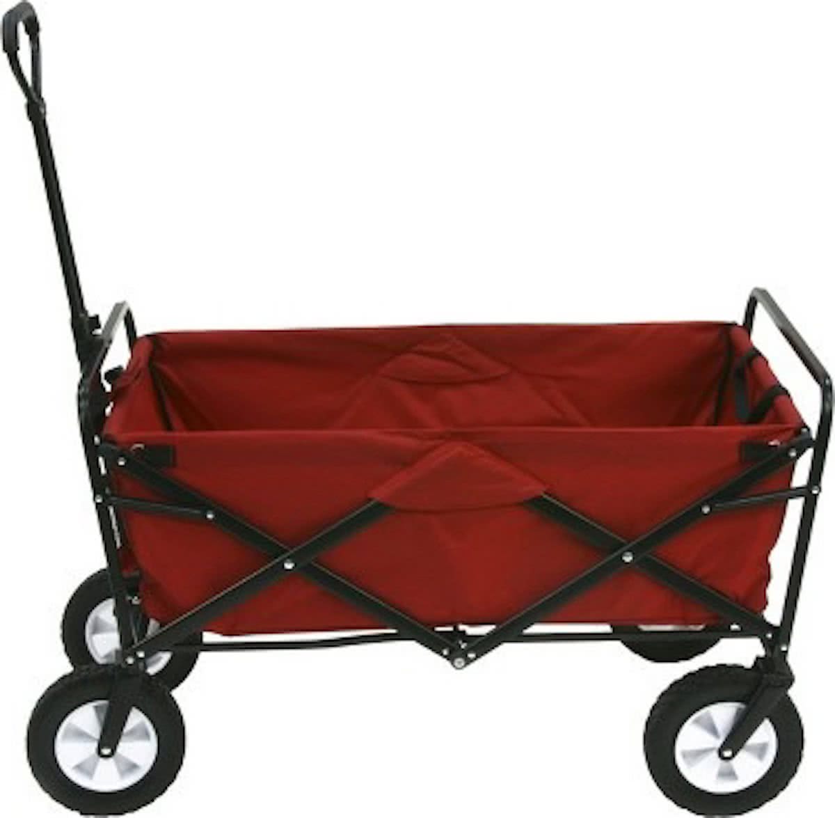 Opvouwbare Bolderkar - Massieve banden - Rood