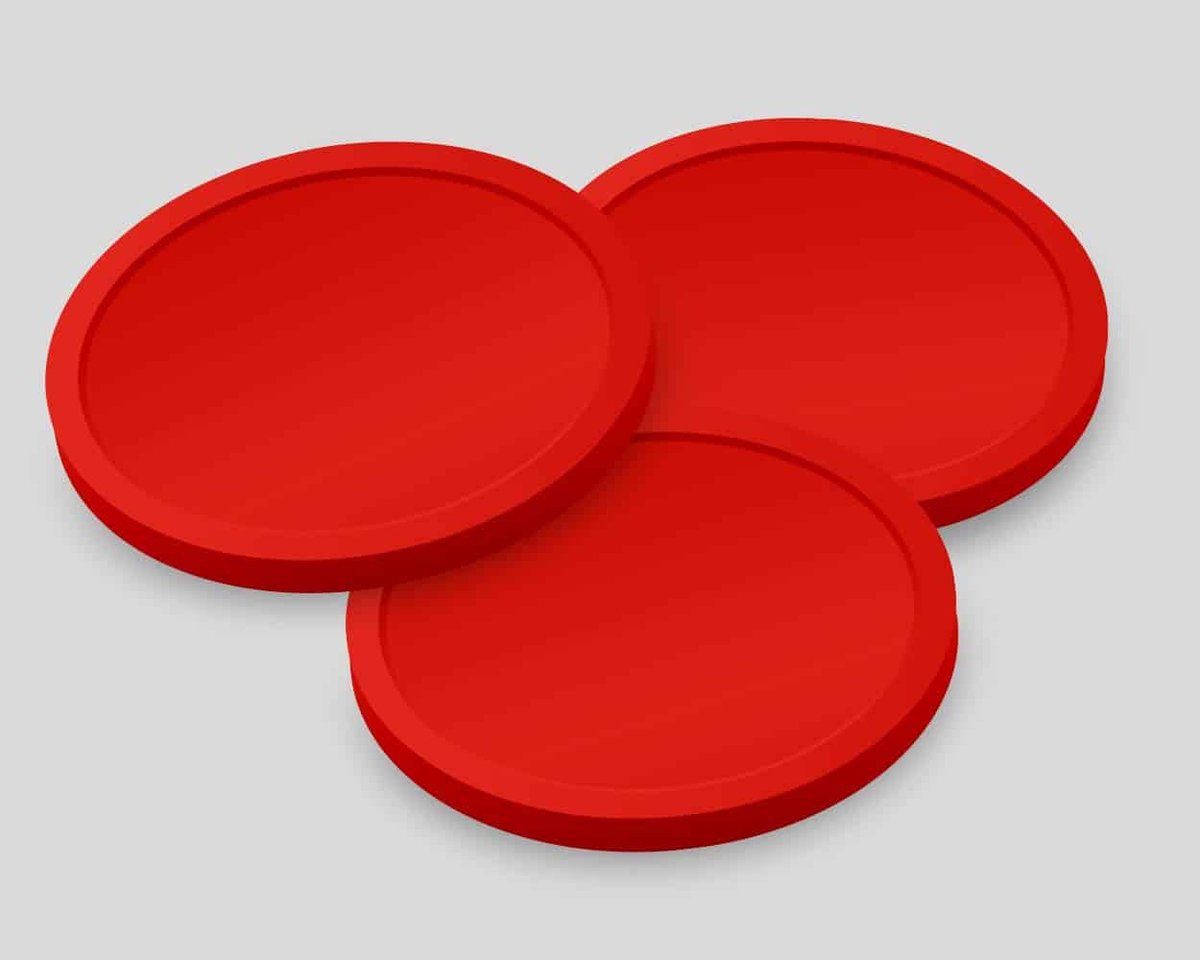 Blanco Consumptiemunten 29mm / Betaalmunten (per 3000 stuks) - ROOD