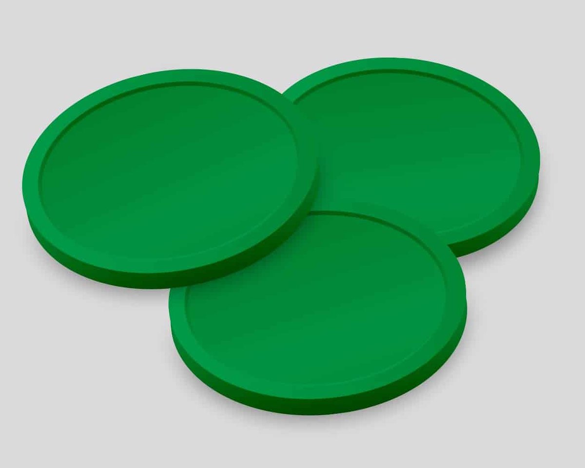 Blanco Consumptiemunten 29mm / Betaalmunten (per 750 stuks) - GROEN