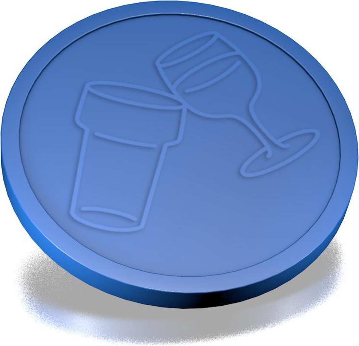 Reliëfmunten Bier en Wijn 29mm / Consumptiemunten / Betaalmunten (per 250 stuks) - BLAUW