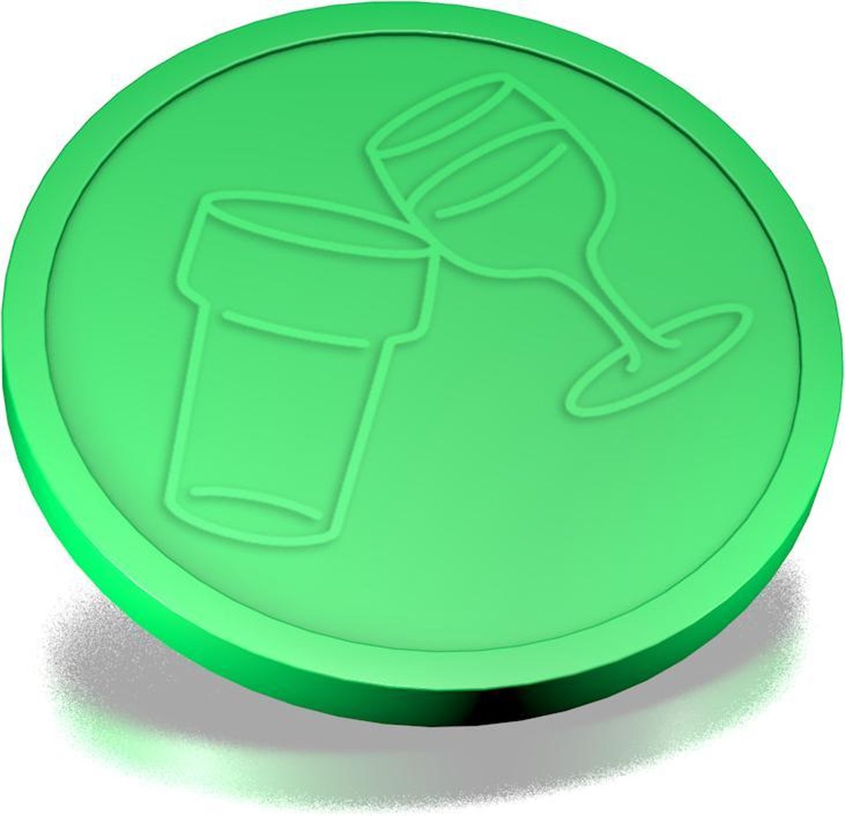 Reliëfmunten Bier en Wijn 29mm / Consumptiemunten / Betaalmunten (per 250 stuks) - FLUOR GROEN